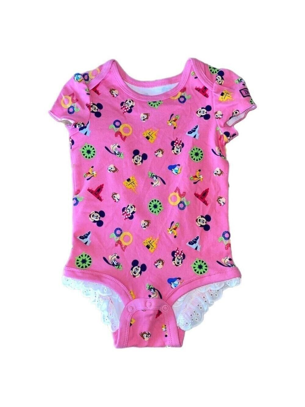 Disney Mickey & Friends Pink Bodysuit 18-24M Baby Girl One Piece NWT